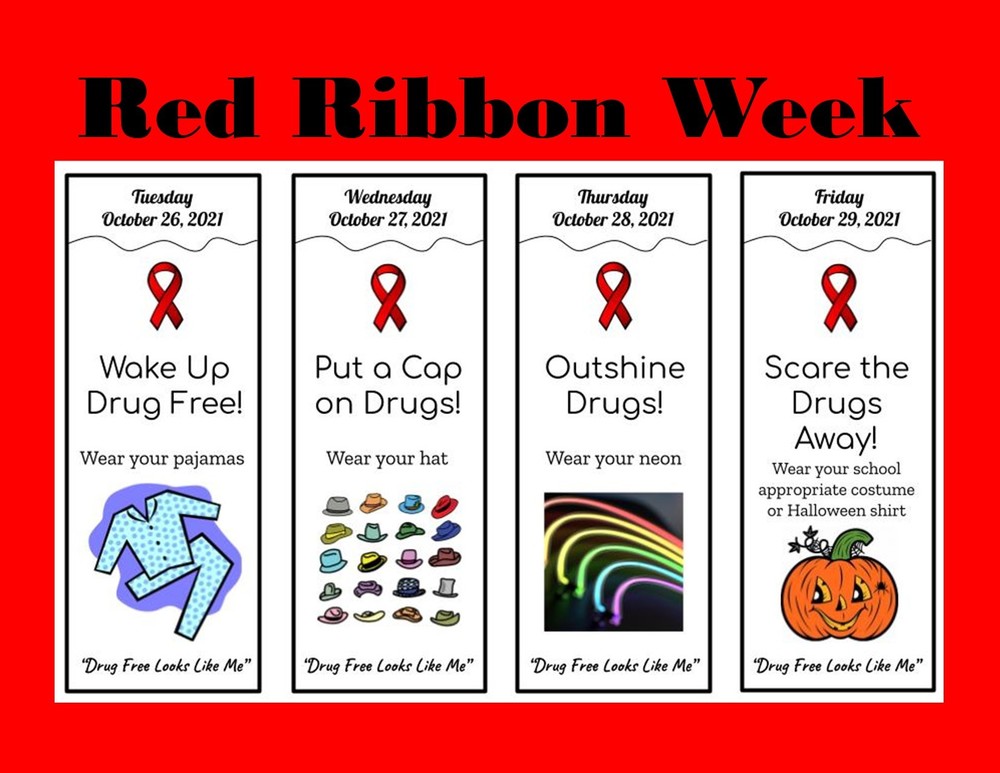 Red Ribbon Week October 2629 Sunrise Elementary School