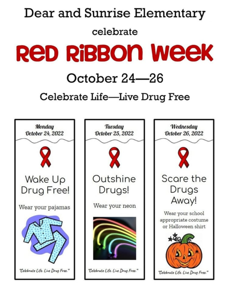 Red Ribbon Week October 2426 Sunrise Elementary School