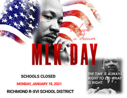 No School Monday, January 18, 2021